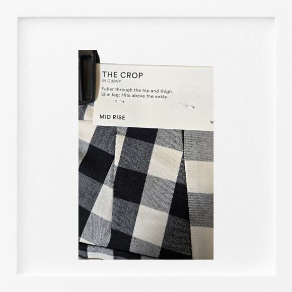 Ann Taylor The Crop In Curvy Size 14 Mid Rise Checkered Black White NWT - Picture 8 of 12